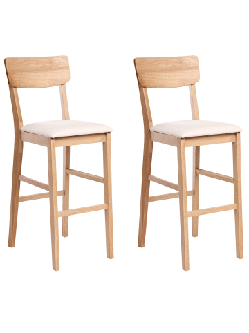 Beliani 2-tlg Barhocker AMBLER in Braun/Beige