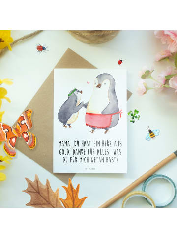 Mr. & Mrs. Panda spruchkarte Mama Herz Gold mit Spruch in Weiß