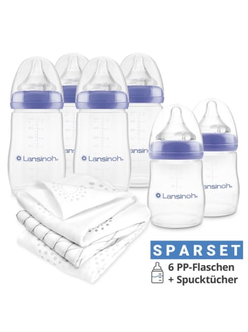 Lansinoh 9-tlg. PP-Flaschen-Set mit NaturalWave® Trinksauger in lila