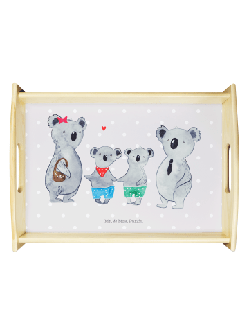 Mr. & Mrs. Panda Serviertablett Koala Familie zwei ohne Spruch in Grau Pastell