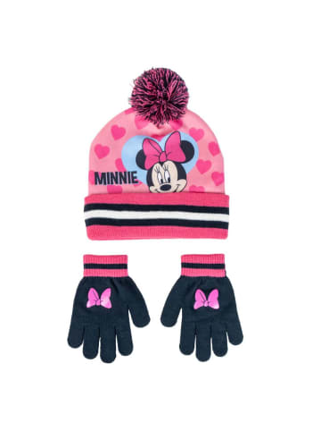 Disney Disney Minnie 2er Set Kinder Winter Accessoire Mütze Handschuh in Mehrfarbig