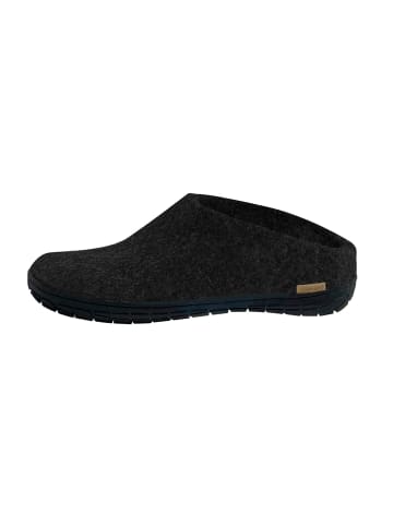 glerups Pantoffeln Kautschuksohle Schwarz in Charcoal