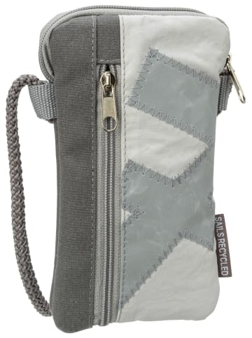 360 grad Handytasche Nautik Lütt in Weiß/Grau mit grauer Zahl