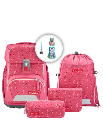 Step by Step Basis - Schulranzen Set 4tlg. (Green Grafics) in Pink Bubbles