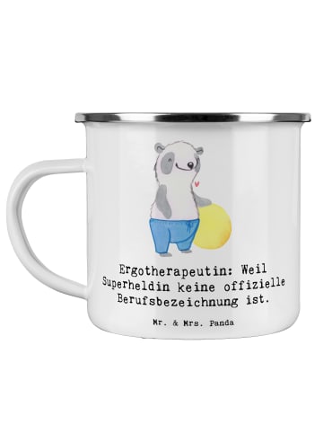 Mr. & Mrs. Panda Emaille Tasse Ergotherapeutin Superheldin mit S... in Weiß