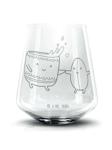 Mr. & Mrs. Panda Blümchentailglas Kaffee Bohne ohne Spruch in Transparent