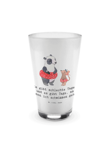 Mr. & Mrs. Panda Glas Otter Schwimmen mit Spruch in Transparent