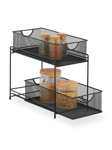relaxdays Küchen Organizer in Schwarz - (B)19 x (H)32 x (T)35,5 cm