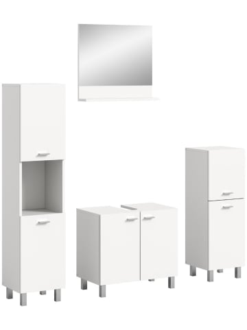 ebuy24 Badmöbelset Boston (4-teilig) Weiß 137 x 33 cm