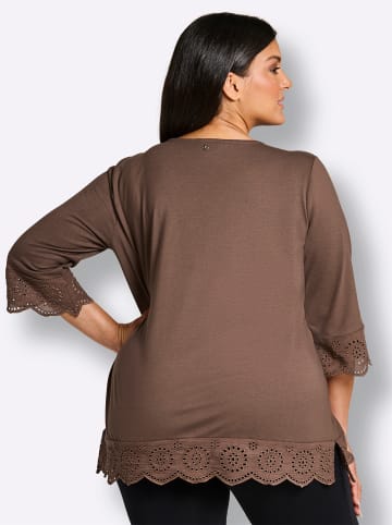 sheego 3/4-Arm-Shirt in schoko