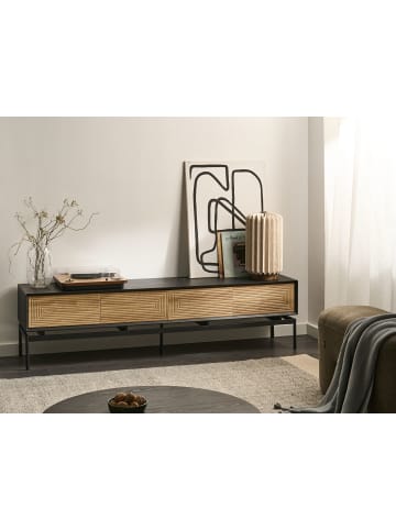 Beliani TV-Möbel LANCELIN in Braun/Schwarz - (W) 180 x (H) 46 x (L) 35 cm