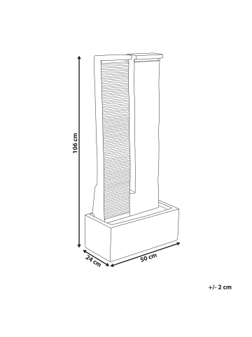 Beliani Gartenbrunnen SUNLINE in Braun - (W) 50 x (H) 106 x (L) 24 cm