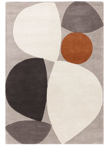 KADIMA DESIGN Teppich Wolle Handgetuftet, Abstrakt Bunt - Grau/Beige/Terrakotta