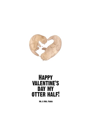 Mr. & Mrs. Panda Thermo-Trinkflasche Otter Valentine mit Spruch in Weiß