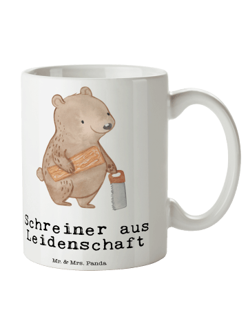 Mr. & Mrs. Panda Tasse Schreiner Leidenschaft mit Spruch in Weiß