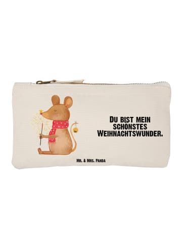 Mr. & Mrs. Panda Schminktasche Maus Weihnachten mit Spruch in Weiß