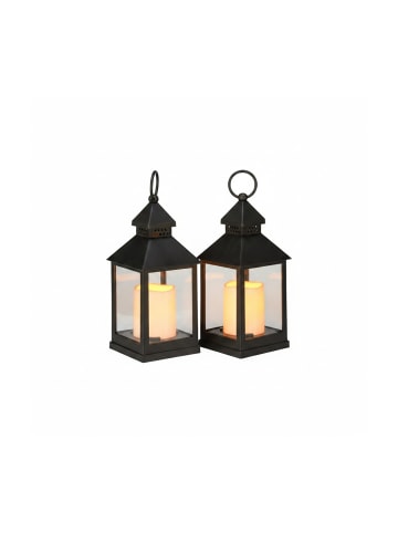relaxdays 16x LED Laterne in Schwarz - (H)23 cm