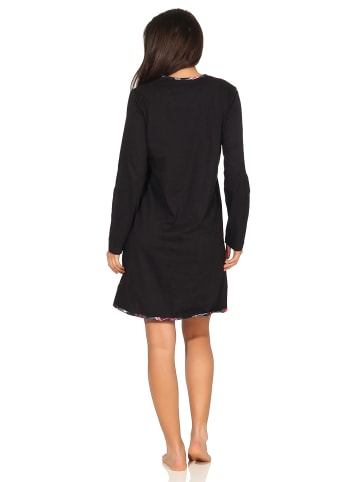NORMANN Nachthemd Bigshirt - 49229 in schwarz
