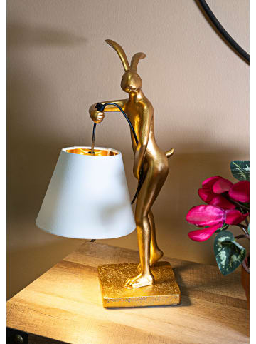 Mauro Ferretti Tischleuchte aus goldenem Kunstharz, 26 x 16 x 47 cm