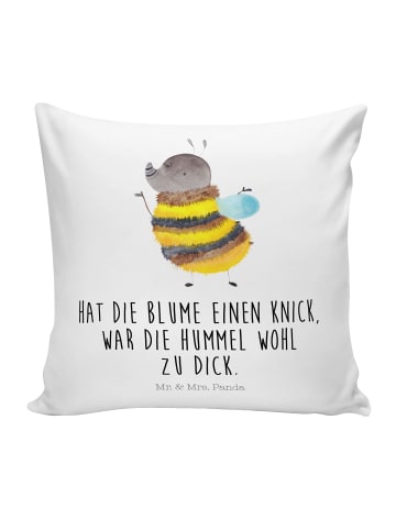 Mr. & Mrs. Panda Kissen Hummel flauschig mit Spruch in Weiß