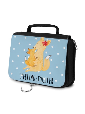 Mr. & Mrs. Panda Kosmetiktasche Fuchs Mama mit Spruch in Blau Pastell
