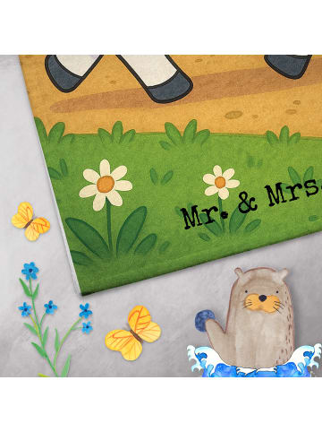 Mr. & Mrs. Panda Gästehandtuch Einhorn Stolzieren Design ohne Sp... in Weiß