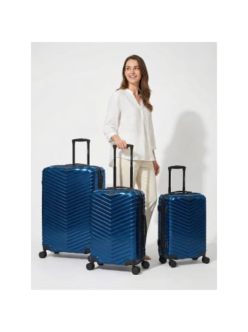 Redolz Essentials 18 4 Rollen Kofferset 3-teilig mit Dehnfalte metallic-blue shiny