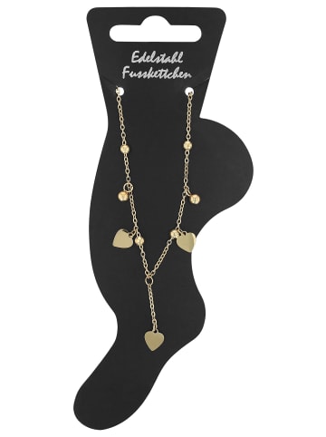 Adeliás Damen Fußkettchen – Herz aus Edelstahl in silber