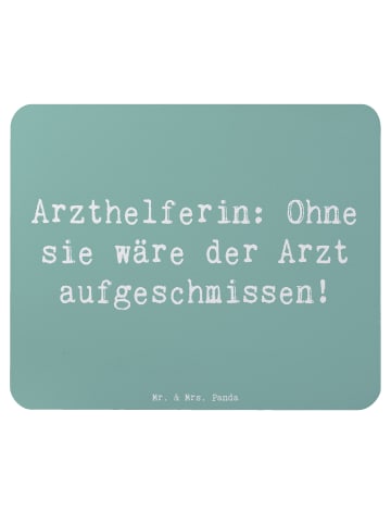 Mr. & Mrs. Panda Maus Pad Spruch Arzthelferin Herz mit Spruch in Meeresbrise