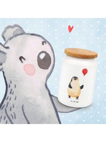 Mr. & Mrs. Panda Teedose Pinguin Luftballon ohne Spruch in Weiß