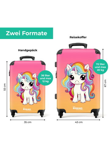NoBoringSuitCases Suitcase, Handgepäck, Koffer, Trolley, Reisekoffer Weißes Einhorn-Design