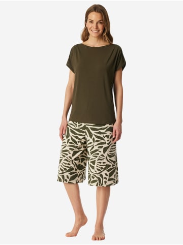 Schiesser Pyjama Selected Premium in oliv