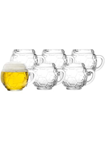 Stölzle 6er Set Bierkrüge Fußball 400 ml in transparent