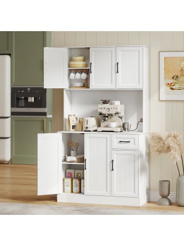 HOMCOM Küchenschrank-100L x 39,5B x 180,5H cm-Weiß