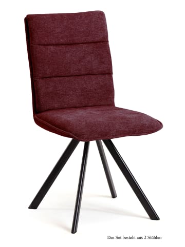 58 aufm Kessel ESSZIMMERSTUHL (2er-Set) Debbi 47x92x60 Schwarz/Marsala