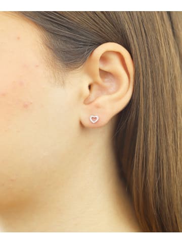 Diamant L'éternel Ohrringe aus 750 Weißgold mit Diamant Herz-Design