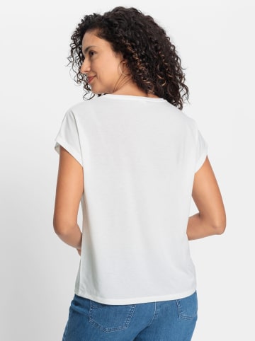 WITT WEIDEN Rundhals-Shirt in ecru-bleu-bedruckt