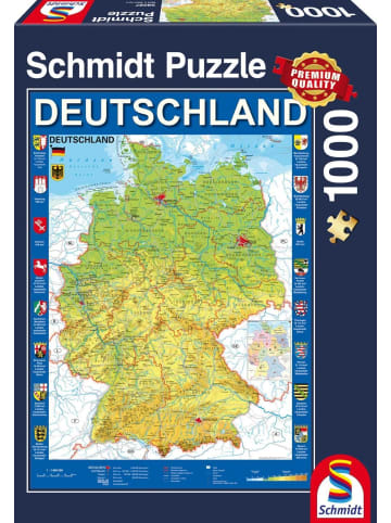 Schmidt Spiele Deutschlandkarte, 1.000 Teile Puzzle