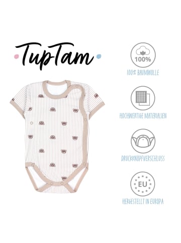 TupTam Baby Jungen Kurzarm Wickelbody 5er Set in beige Modell 3