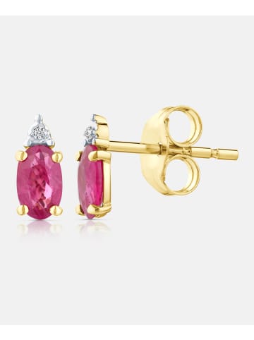 Diamant L'éternel Ohrstecker, mit Rubin, 375 Gelbgold