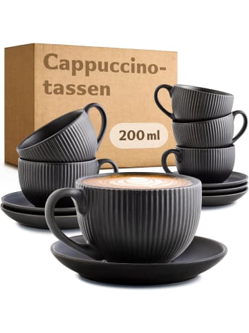 Cosumy Cappuccinotassen mit Untertassen - 6er Set