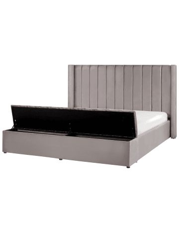 Beliani Doppelbett NOYERS in Grau - (W) 210 x (H) 132 x (L) 247 cm