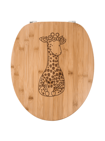 Mr. & Mrs. Panda Toilettendeckel Giraffe Blumenkranz ohne Spruch in Transparent