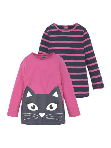Kidsworld Langarmshirt in pink+marine