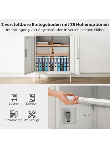 HOMCOM Aktenschrank-80L x 40B x 100H cm-Weiß
