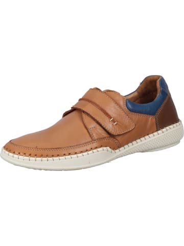 manitu Slipper, Klettverschluss-Schuhe in cognac