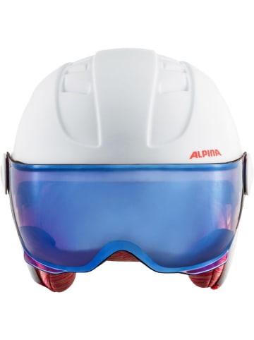 Alpina Skihelm mit Visier in weiss