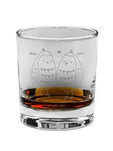 Mr. & Mrs. Panda Tumbler Glas Eulen Liebe ohne Spruch in Transparent