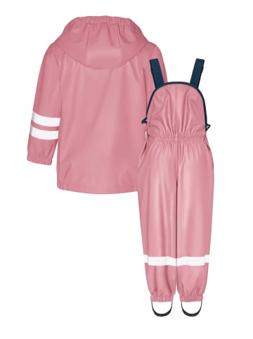 Playshoes Regen-Set Latzhose Basic in rosa