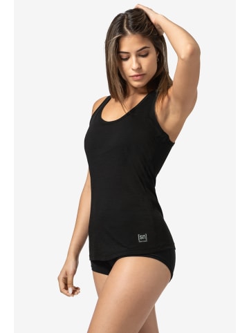 super.natural Merino Tanktop in schwarz